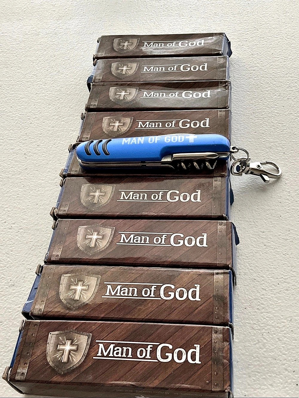 Logos Trading Post Man of God Multi-Function Pocket Knife Blue‼️Price for 1-Only